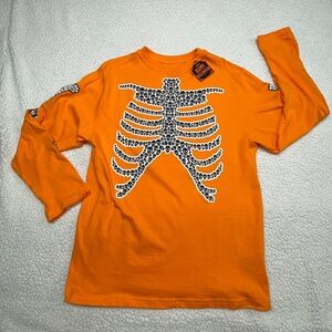 NWT , Halloween LS Tee Child Tee, Orange, 2XL/2XG